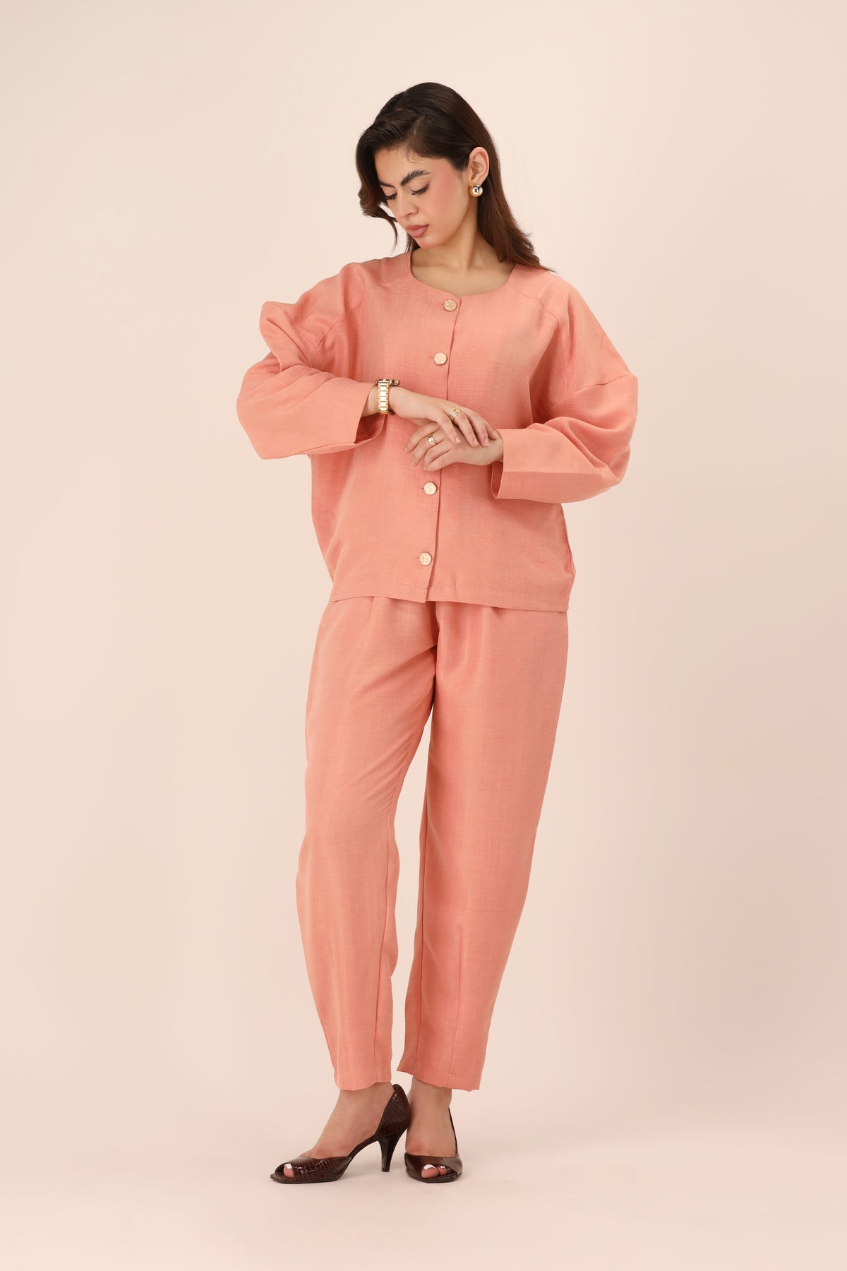 The Peach Tailored Set